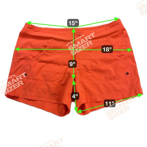 Athleta Costa Neon Orange Athletic Shorts UPF Quick Dry Pockets Size 4 - Picture 6 of 10